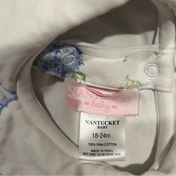 Nantucket Kids Collared Baby Bubble / Romper • Hydrangeas in Bloom / 18-24M - Picture 5 of 6
